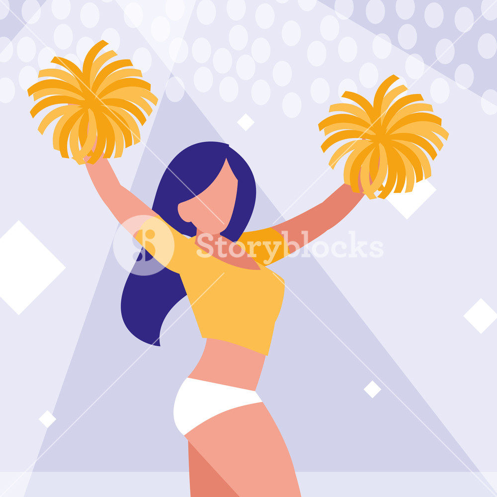 1000x1000 Woman Cheerleader Isolated Icon Vector Illustration Design Royalty