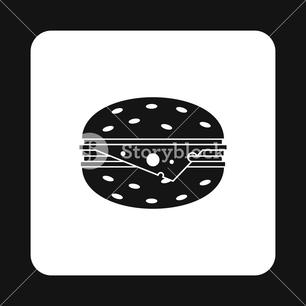 1000x1000 Cheeseburger Icon In Simple Style Isolated On White Background