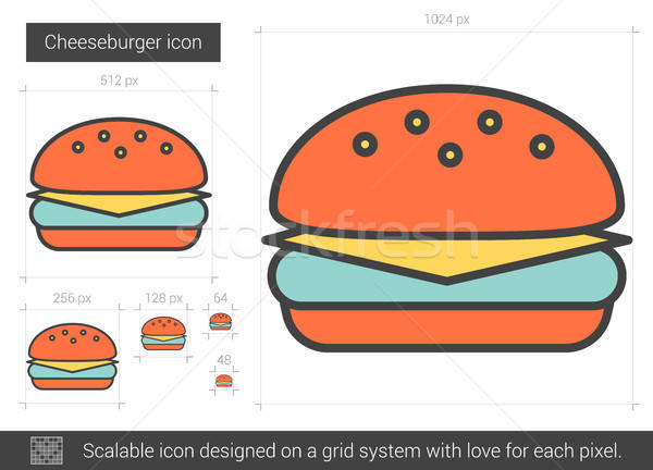 600x432 Cheeseburger Line Icon Vector Illustration Andrei Krauchuk