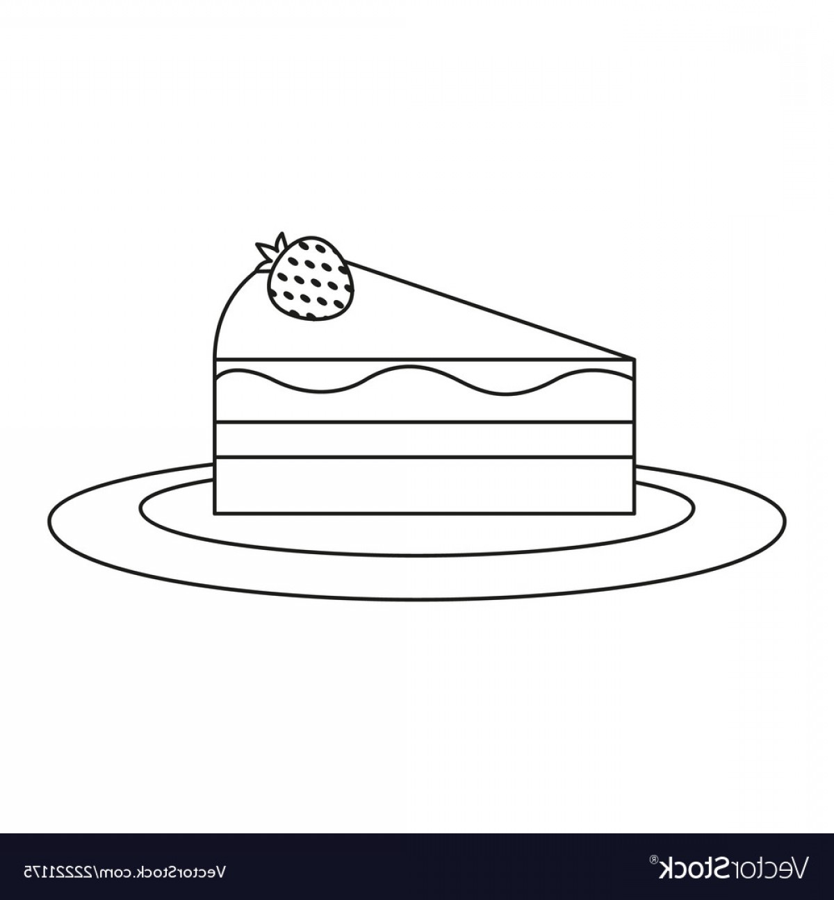 Кусок торта контур