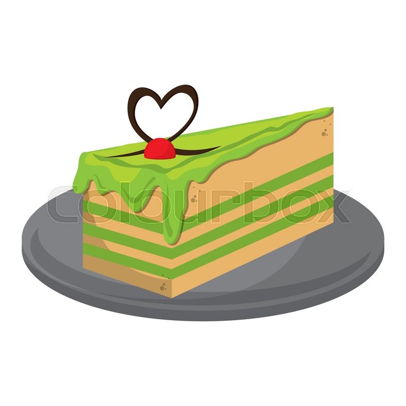 800x800 Flat Design Cheesecake Slice Icon Stock Vector Colourbox