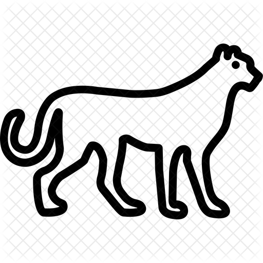 512x512 Cheetah Icon Of Line Style