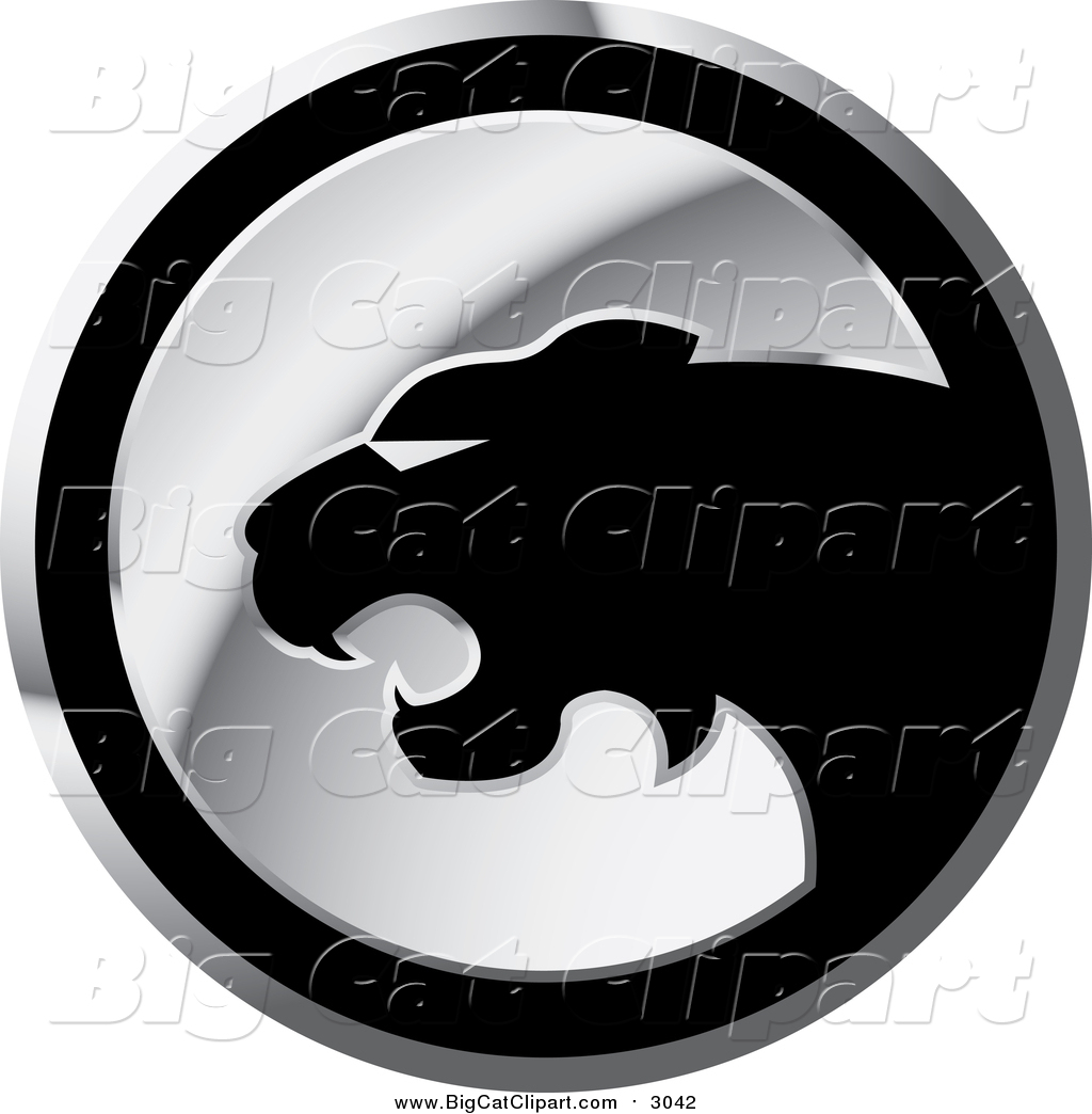 1024x1044 Big Cat Vector Clipart Of A Silver And Black Round Cheetah Icon