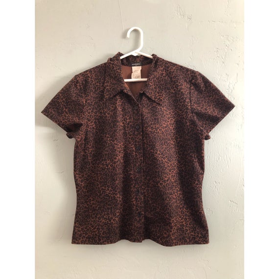 570x570 Cheetah Print Button Up Collared Shirt Etsy