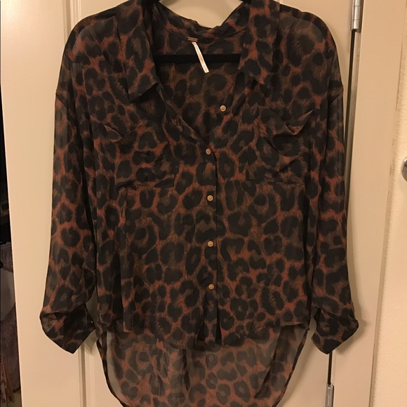 580x580 Free People Tops Cheetah Print Button Down Shirt Sp Poshmark