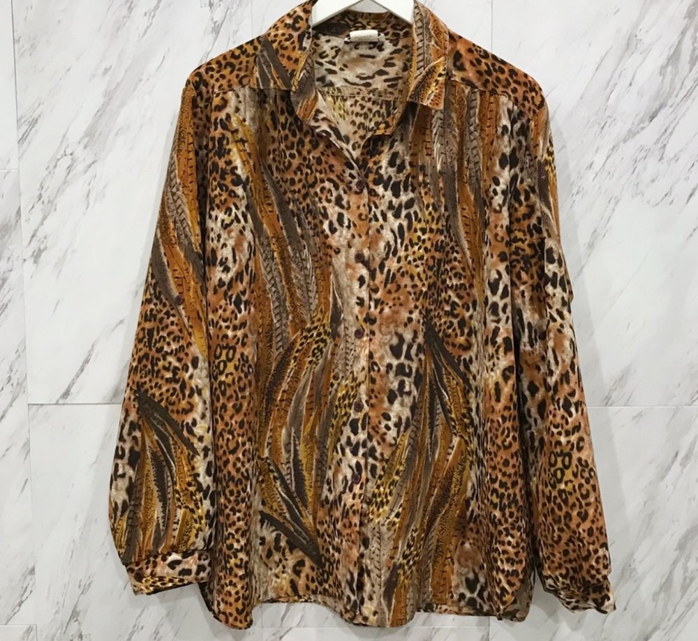 1000x919 Vintage Cheetah Print Button Down Top More Or Less Vintage