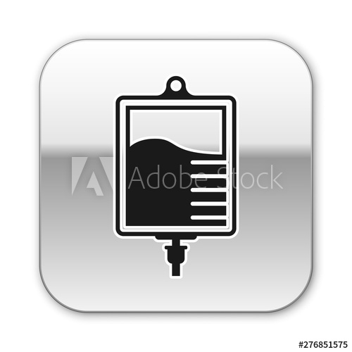500x500 Black Iv Bag Icon Isolated On White Background Blood Bag Icon