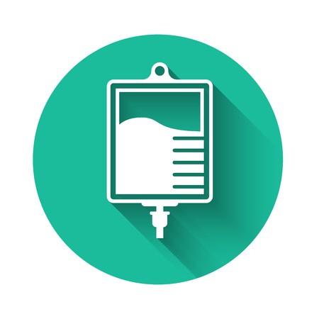 450x450 White Iv Bag Icon Isolated With Long Shadow Blood Bag Icon