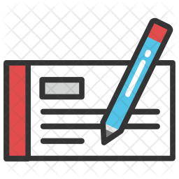 256x256 Cheque Icon Of Colored Outline Style