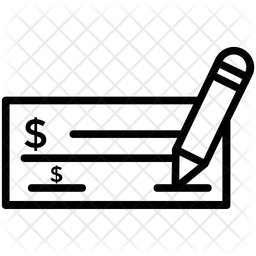 256x256 Bank Cheque Icon Of Line Style