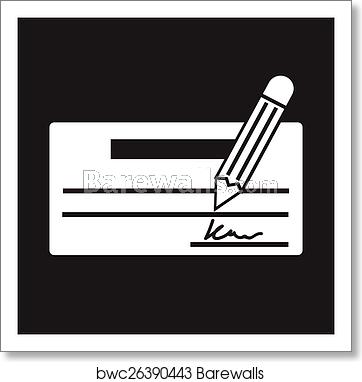 362x382 Cheque Icon, Art Print Barewalls Posters Prints