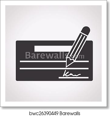 362x382 Cheque Icon, Art Print Barewalls Posters Prints