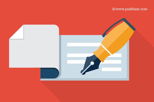 600x400 Vector Bank Cheque Icon