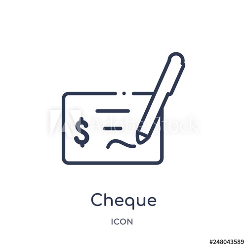 500x500 Cheque Icon From Payment Outline Collection Thin Line Cheque Icon