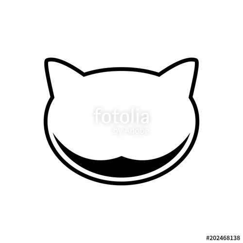 500x500 Cheshire Cat, Icon Abstract Concept Vector Illustration On White