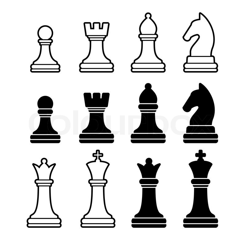 800x800 Chess Pieces Including King Queen Rook Stock Vector Colourbox