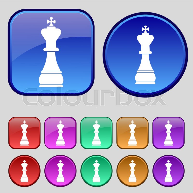 800x800 Chess King Icon Sign A Set Of Twelve Stock Vector Colourbox