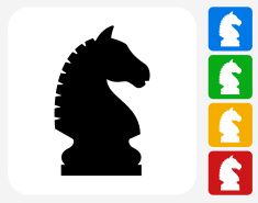 235x185 Chess Knight Icon Flat Graphic Design Vector Art Illustration