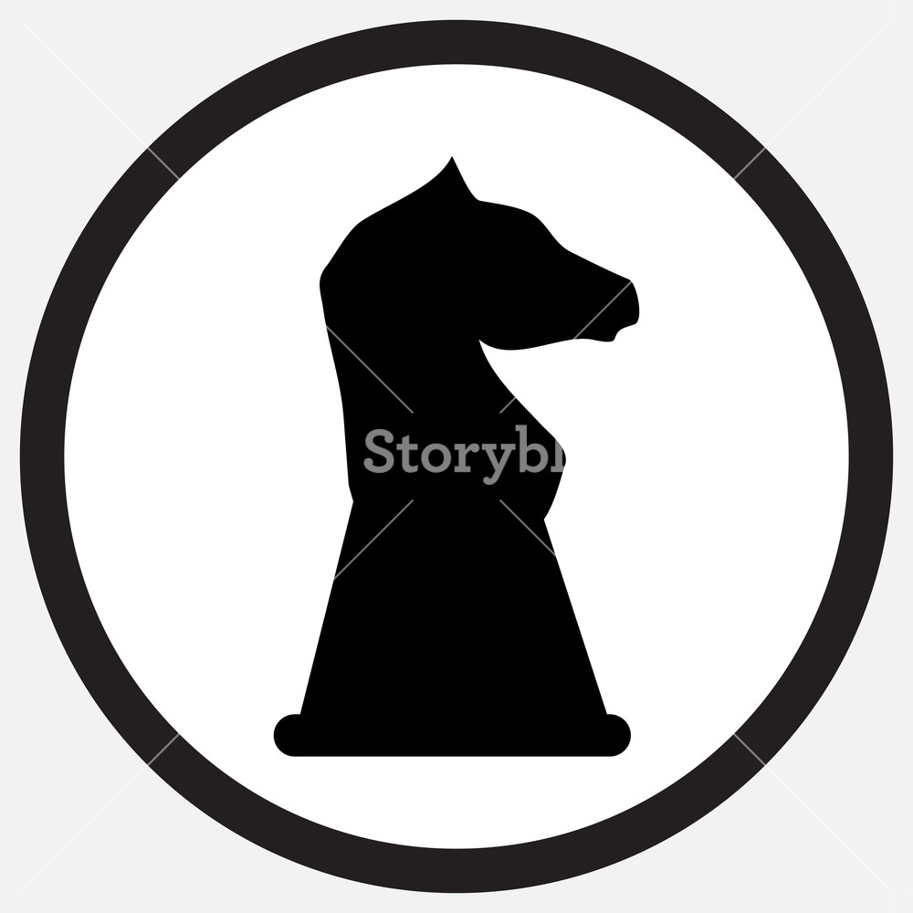 1000x1000 Chess Horse Icon Monochrome Black White Chess And Horse, Chess