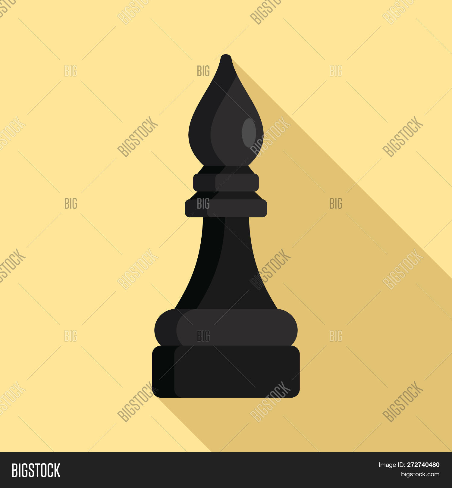1500x1620 Black Bishop Chess Piece Icon Flat Illustration Of Black