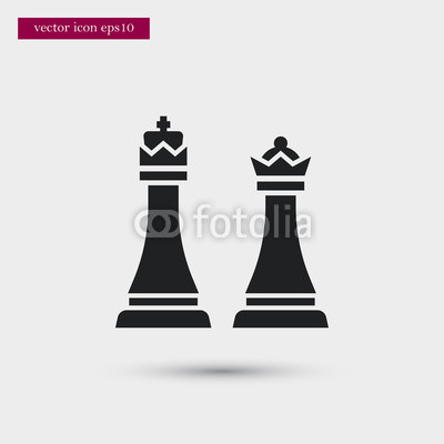 400x400 Chess King And Queen Icon Simple Game Element Illustration Game