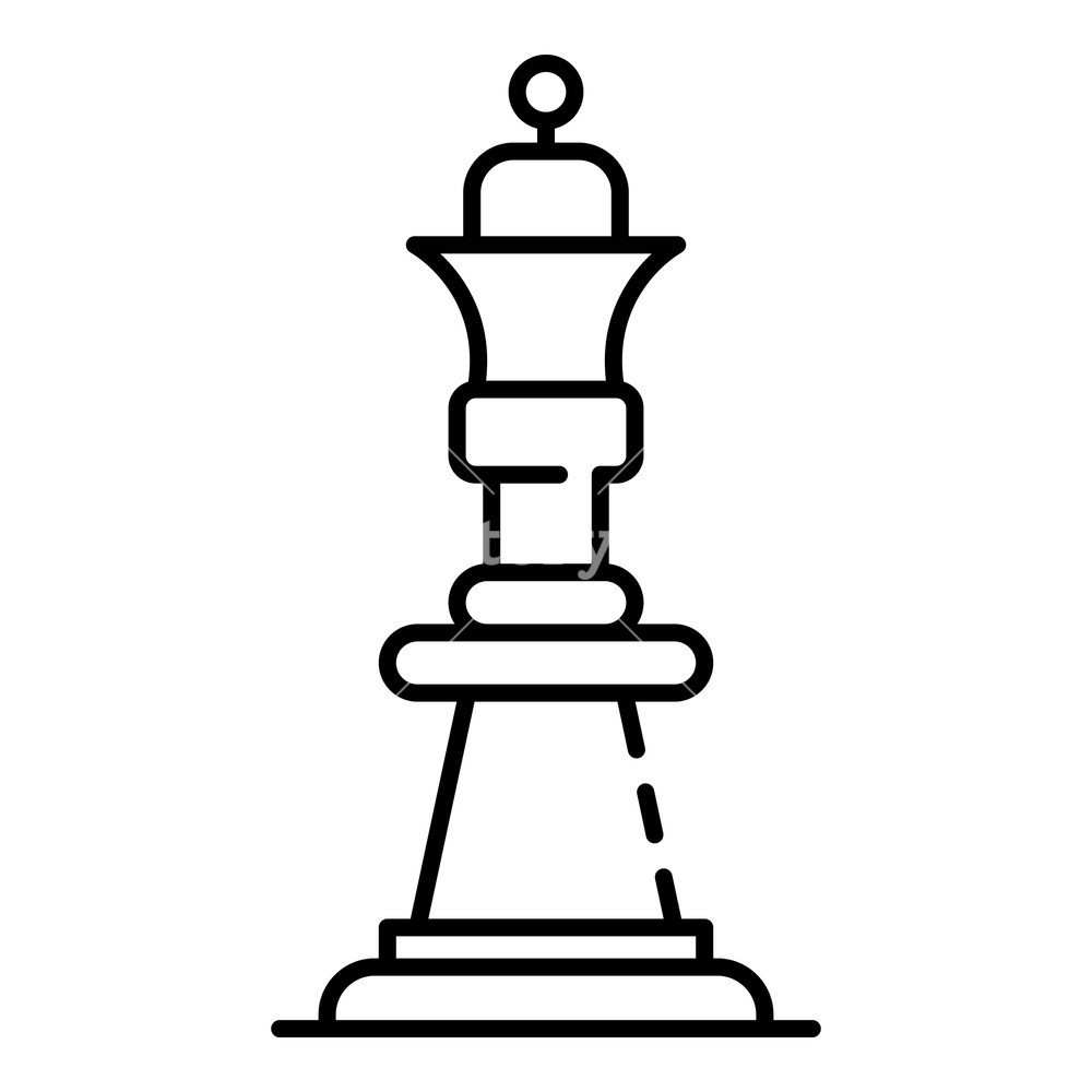 1000x1000 Chess Queen Icon Outline Chess Queen Icon For Web Design Isolated