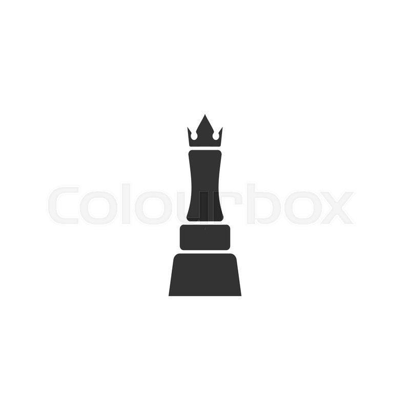800x800 Chess Queen Black Icon Flat On White Stock Vector Colourbox