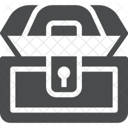 Open Treasure Chest Icon Of Glyph Style 256x256 Open Treasure Chest Icon Of Glyph Style