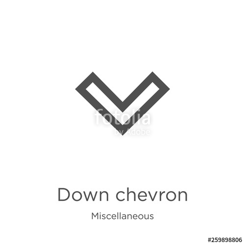 500x500 Down Chevron Icon Vector From Miscellaneous Collection Thin Line