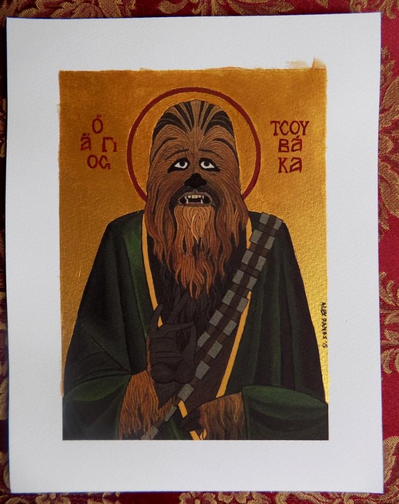794x1003 Saint Chewbacca Icon Painting Etsy
