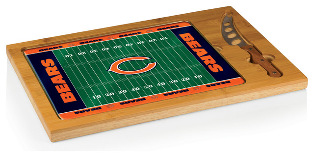 640x320 Chicago Bears Icon Cutting Board And Tray And Knife Set, Football