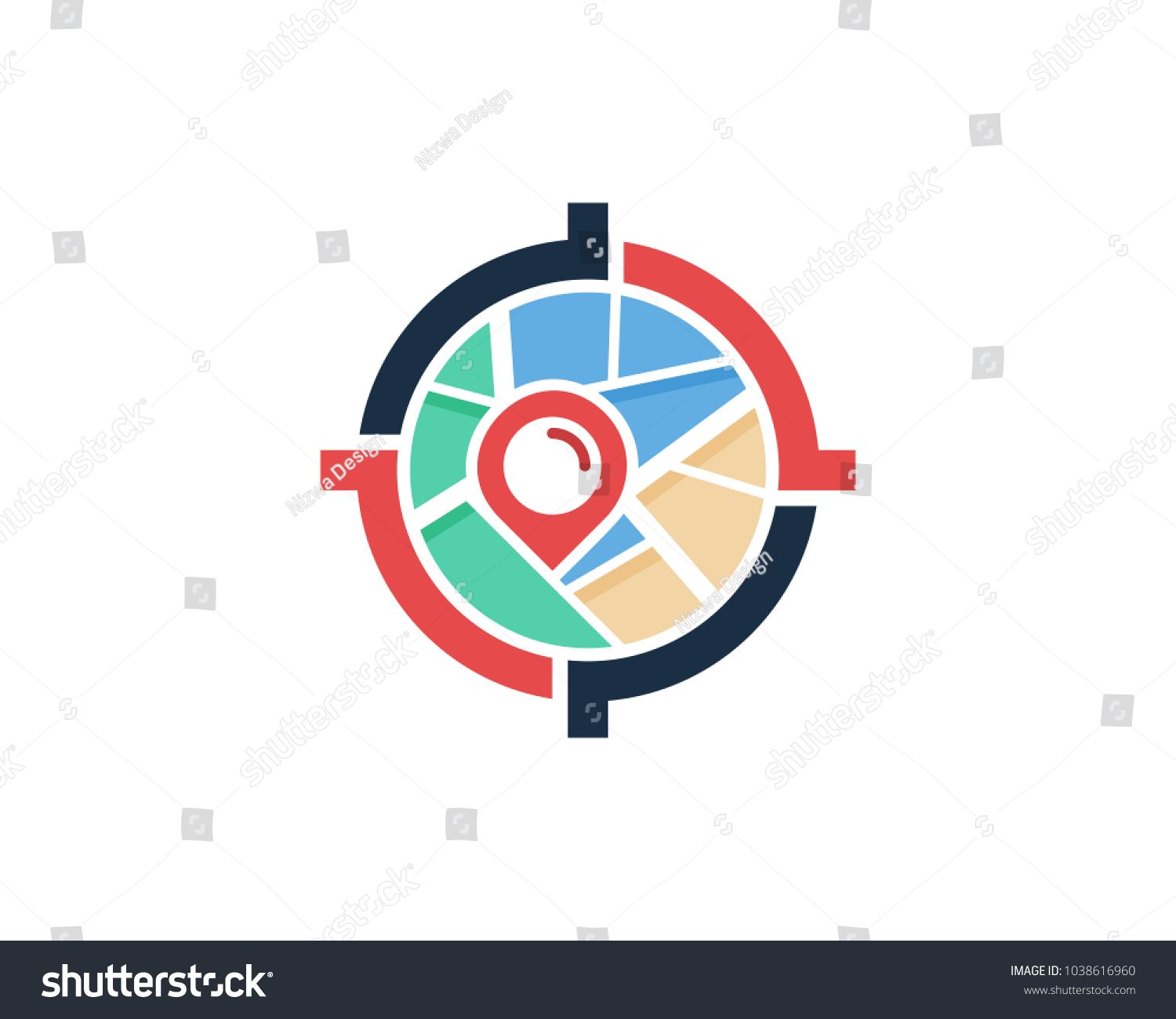 1500x1300 Center Target Map Icon Logo Design Element Unique Logo And Icon