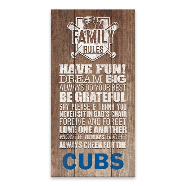 600x600 Shop Chicago Cubs Family Rules Icon Wood Printed Canvas