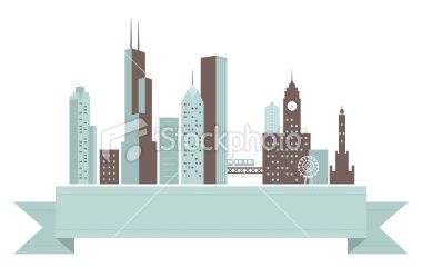 380x249 A Retro Styled Banner With The Chicago Skyline Chicago