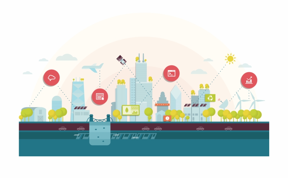 920x567 Illustration Of Digital Communication In Chicago Skyline