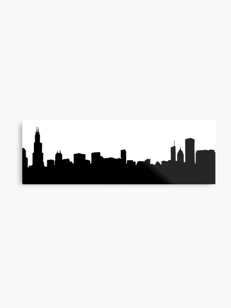 750x1000 Chicago City Architectural Icons In Silhouette Metal Print