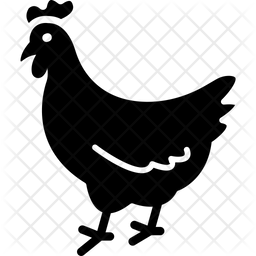 256x256 Chicken Icon Of Glyph Style