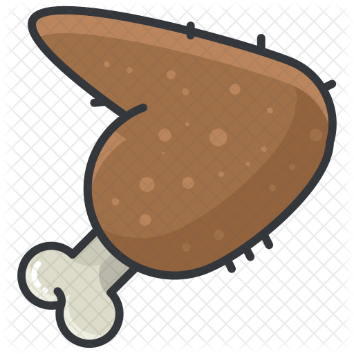 512x512 Chicken Wing Icon Of Colored Outline Style