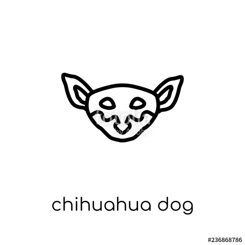 500x500 Chihuahua Dog Icon Trendy Modern Flat Linear Vector Chihuahua Dog
