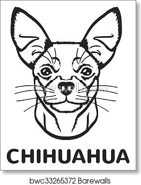 292x382 Chihuahua Vector Black Logo Icon, Art Print Barewalls Posters