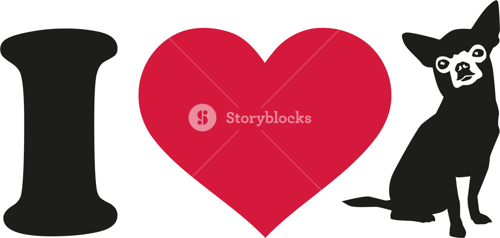 1000x476 I Love Chihuahua Icon Royalty Free Stock Image