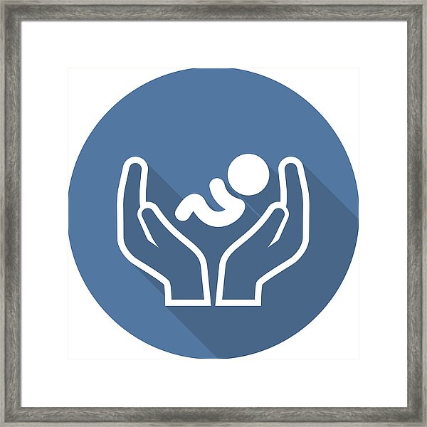 600x600 Child Care Icon Flat Design Framed Print
