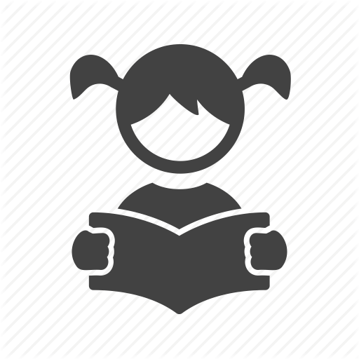 512x512 Book, Child, Cute, Education, Girl, Reading, Student Icon