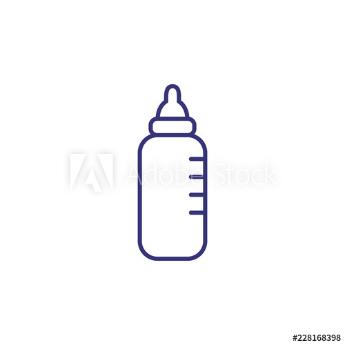500x500 Baby Bottle Line Icon Newborn Concept Children, Feeding