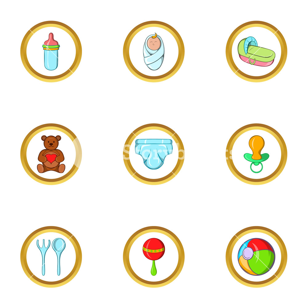 1000x1000 Childhood Icon Set Cartoon Set Of Childhood Vector Icons
