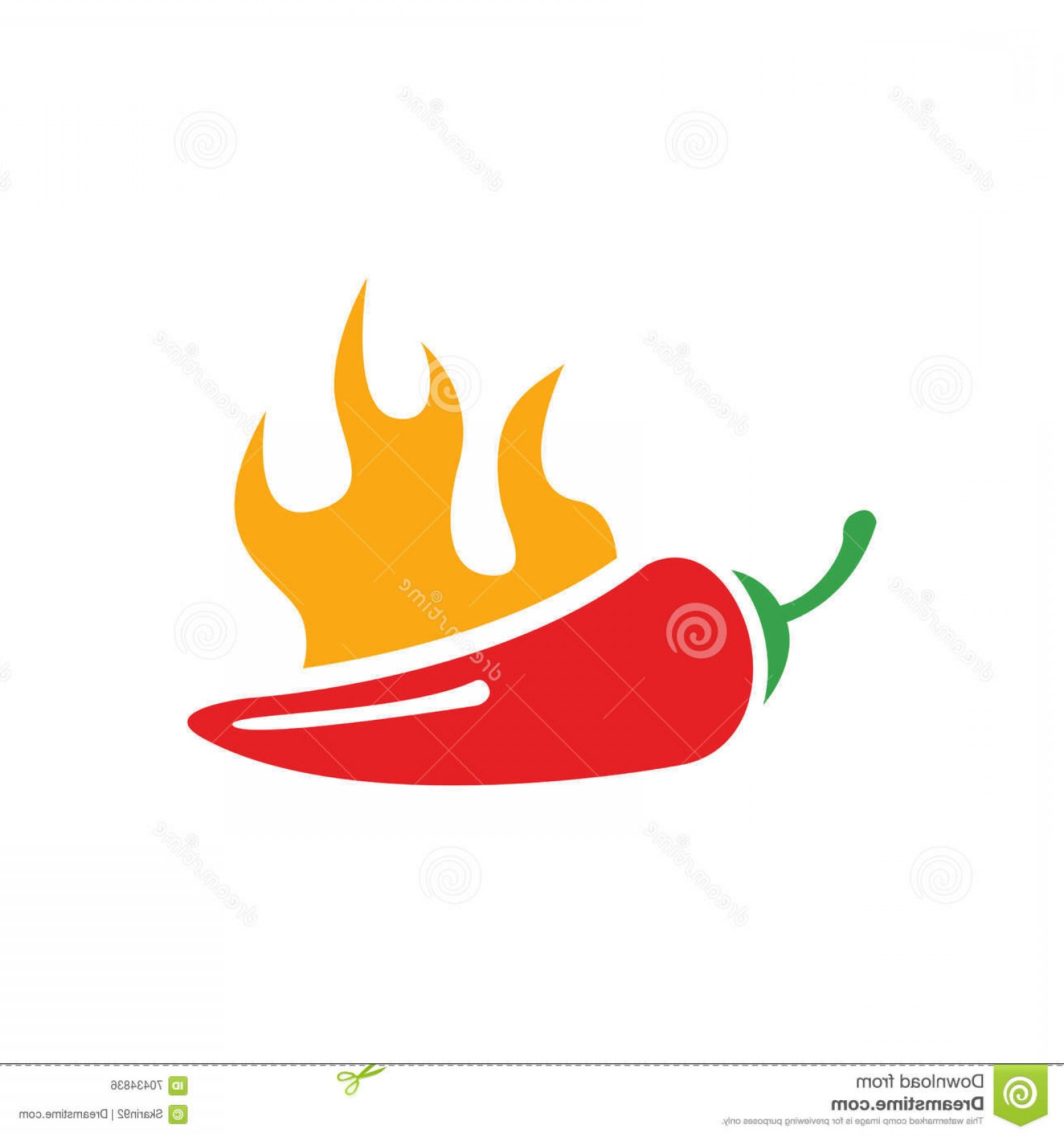 1560x1668 Stock Illustration Vector Red Chilli Pepper Icon Yellow Fire