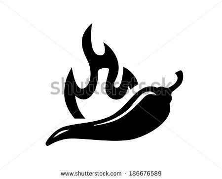 450x362 Vector Black Chilli Pepper Icon On White
