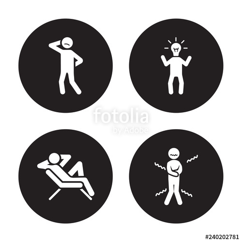 500x500 Vector Icon Set Confident Human, Cold Comfortable Chill Human