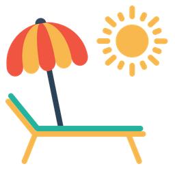 256x256 Chilling, Chill, Pool, Side, Swimming, Umbrella, Summer Icon
