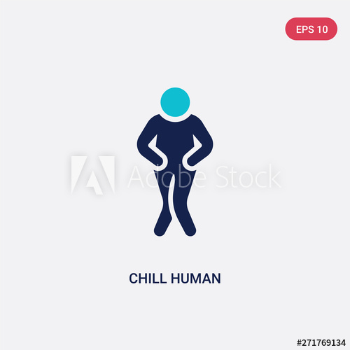 500x500 Two Color Chill Human Vector Icon From Feelings Concept Isolated